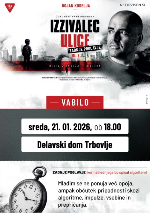 Dokumentarno predavanje Izzivalec ulice: Zadnje poglavje